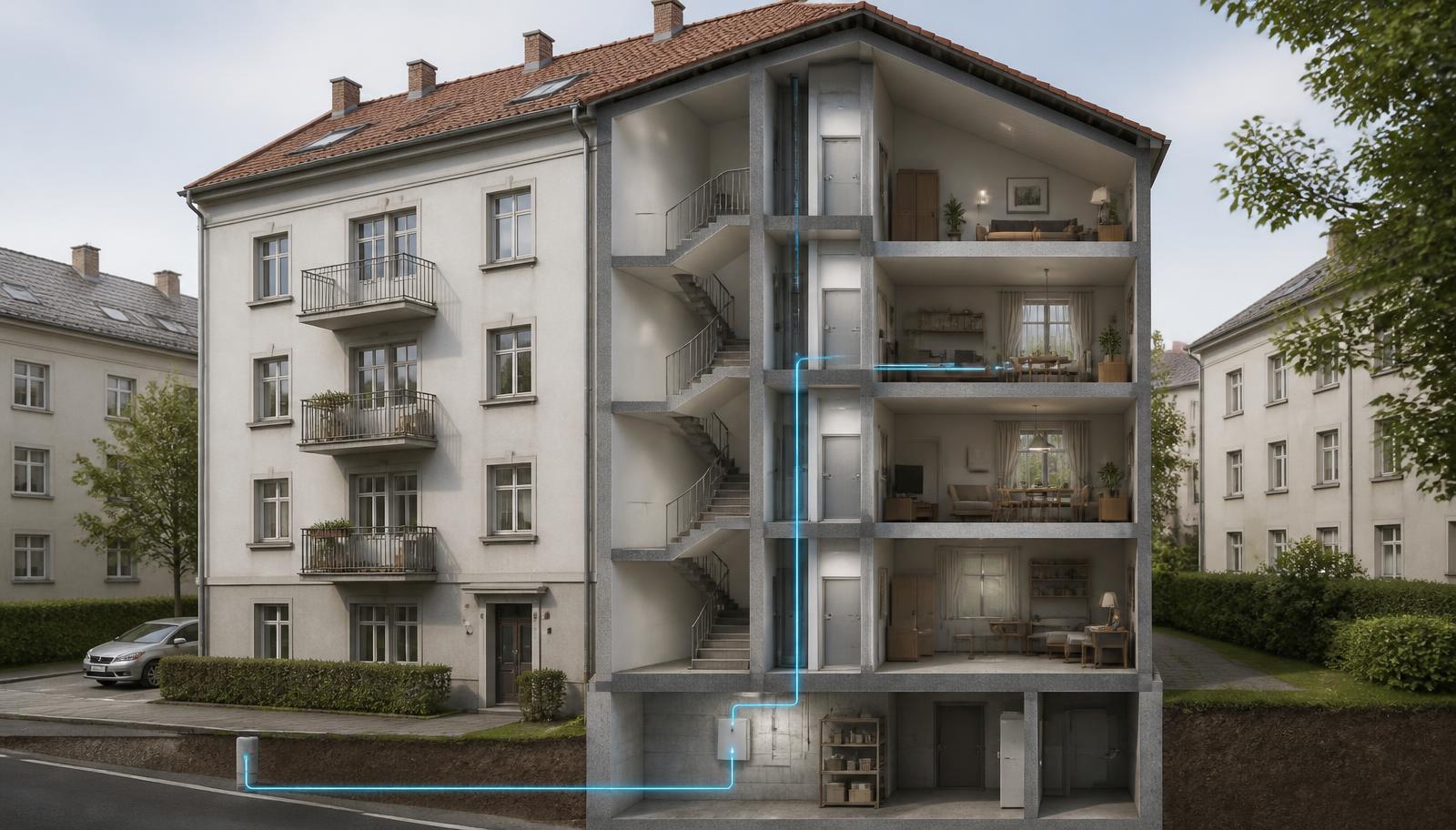 Glasfaser in einer Mietwohnung in Österreich